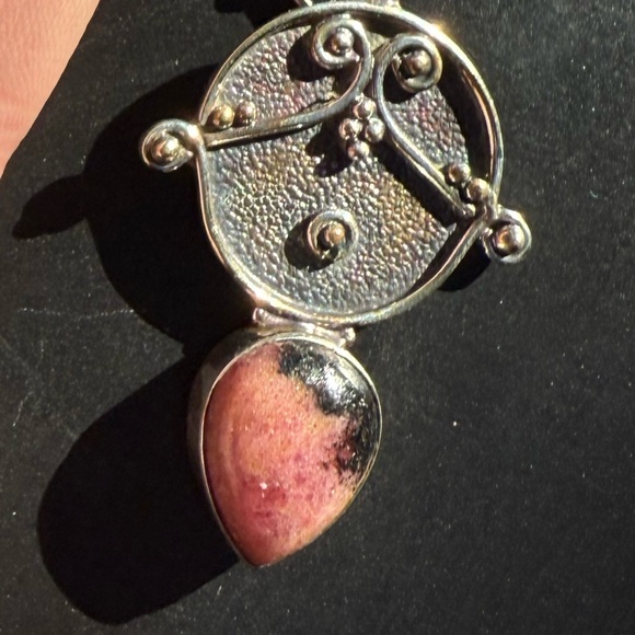 💎Rhodonite sterling 925 silver earrings! STUNNING! A REAL ASSET to any outfit!!! - Picture 3 of 8